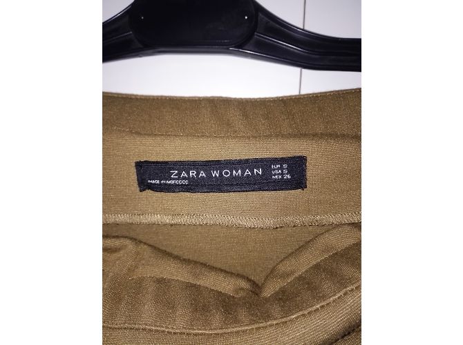 Zara Kleid Khaki mit transparentem Ärmel - Ansicht 3