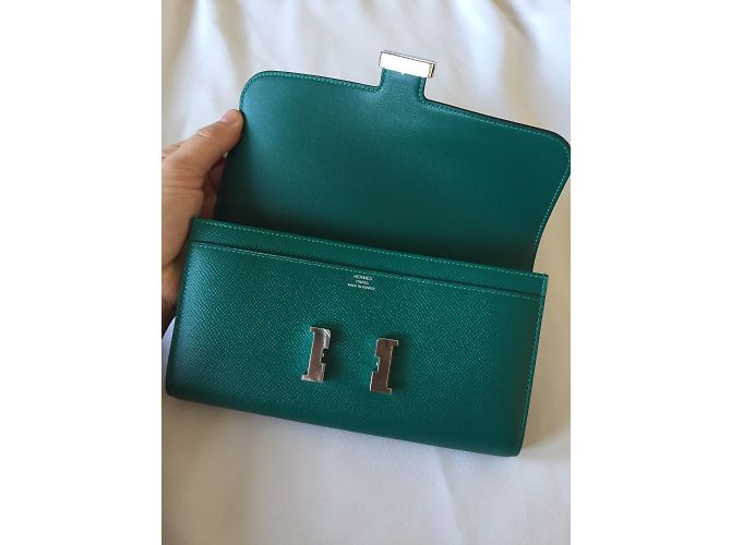 Hermès Constance Wallet Verde - vista 4