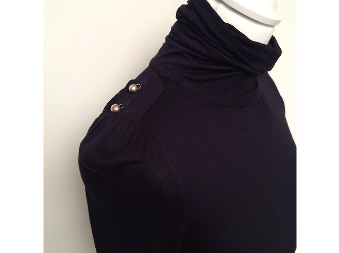 Vestido Patrizia Pepe de viscosa azul oscuro - vista 5