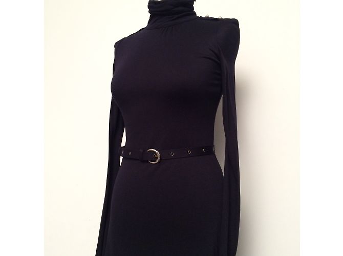 Vestido Patrizia Pepe de viscosa azul oscuro - vista 6