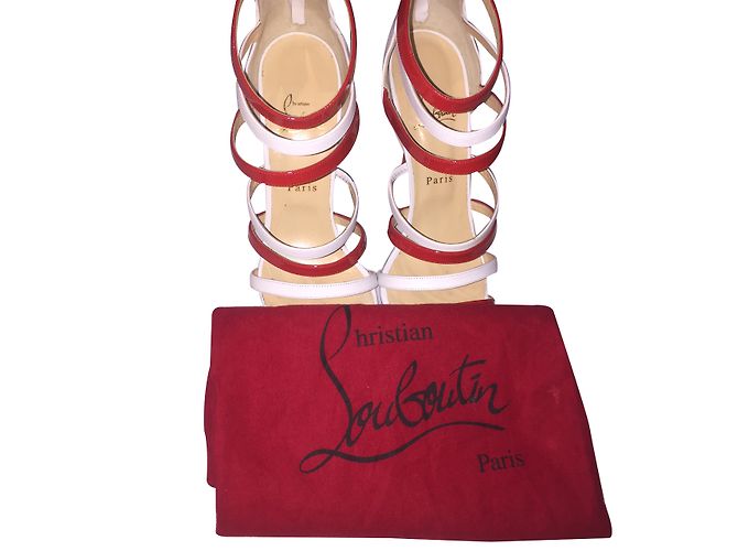 Sandali Christian Louboutin in vernice bianco 41 - vista 2