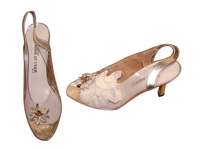 Autre Marque Sandali open toe Line Setter in pelle oro - vista 2