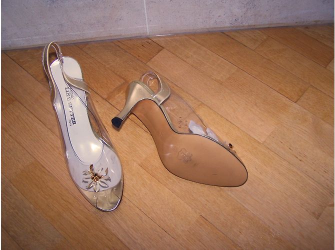 Autre Marque Sandali open toe Line Setter in pelle oro - vista 5