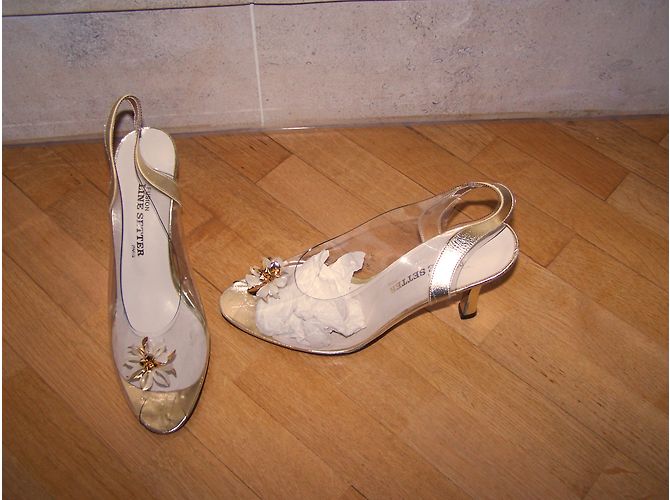Autre Marque Sandali open toe Line Setter in pelle oro - vista 6