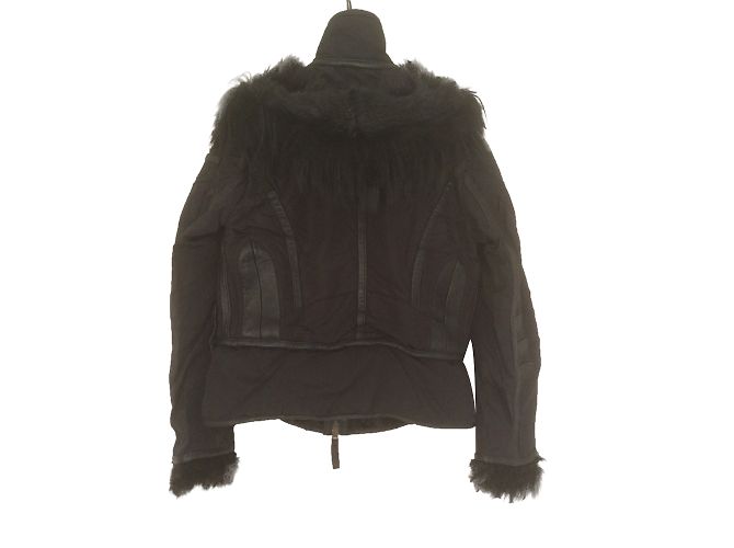 Sylvie Schimmel Biker-Jacke Schwarz mit Nerzfutter - Ansicht 2