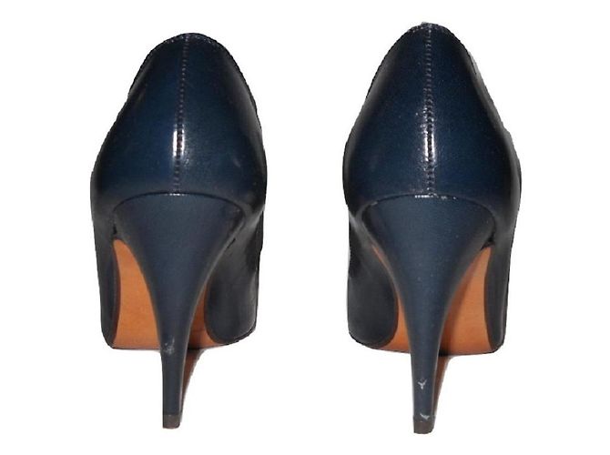 Décolleté Russell & Bromley in pelle blu con punta aperta e fiore - vista 9