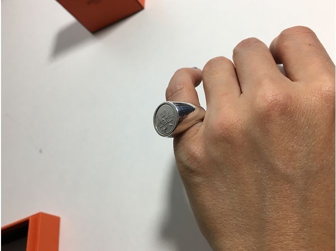 Hermès Anel Ex Libris Prata - vista 12