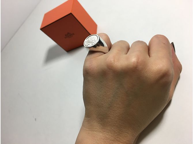 Hermès Anel Ex Libris Prata - vista 9