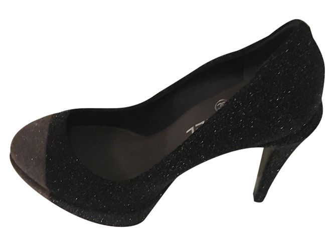 Chanel Pumps Leder Dunkelgrau Anthrazitgrau - Ansicht 2