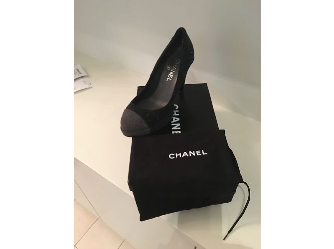 Chanel Pumps Leder Dunkelgrau Anthrazitgrau - Ansicht 4