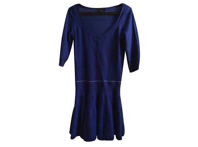 Vestido Maje de algodón azul violeta Talla S - vista 2