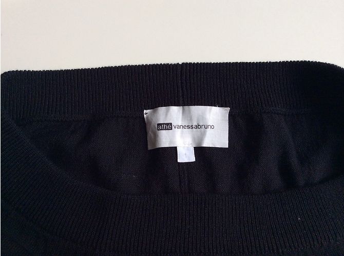 Vanessa Bruno Athe Kleid Schwarz Viscose mit Asymmetrischem Volant - Ansicht 3