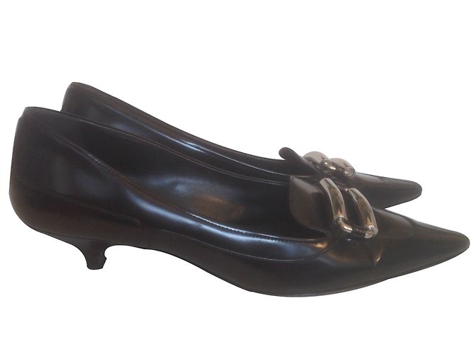 Décolleté Prada in pelle nera taglia 40 Nero - vista 2