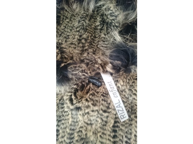 Rizal Kaninchen gestrickter Poncho Hellbraun - Ansicht 2