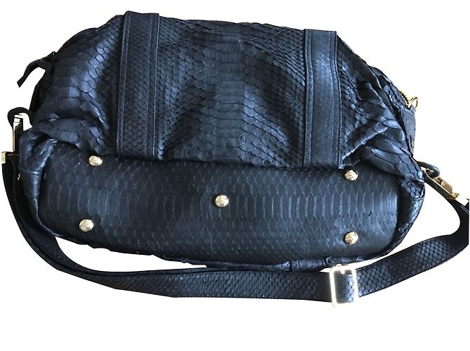 Autre Marque Sac à main Opéra en python noir - vue 2