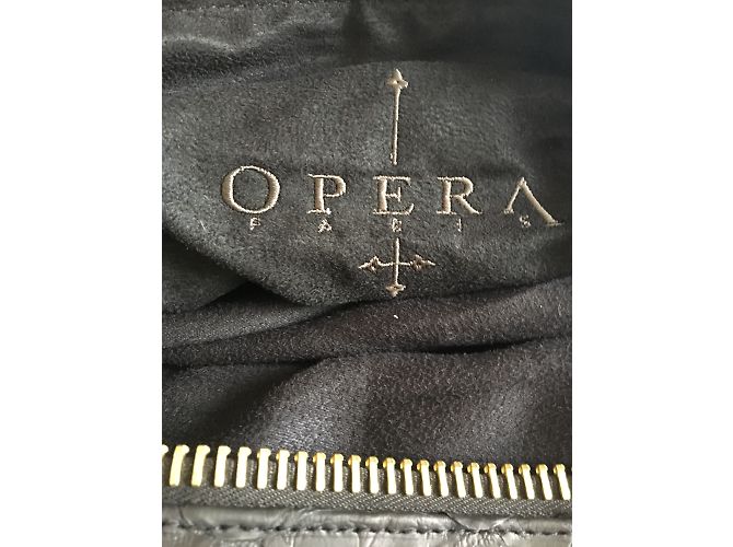 Autre Marque Sac à main Opéra en python noir - vue 3