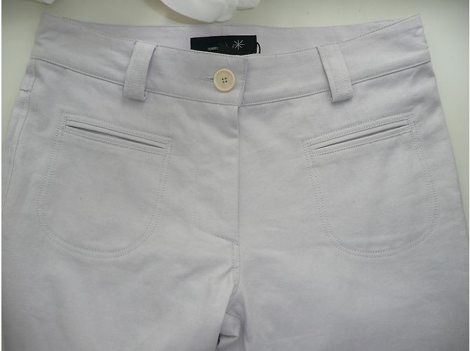 Pantaloni Isabel Marant in cotone grigio rosa chiaro - vista 3