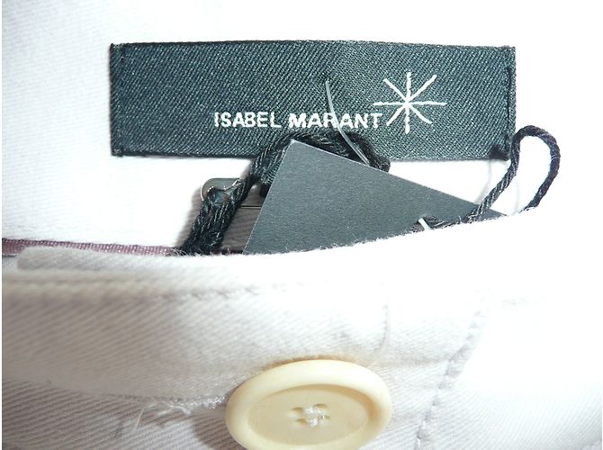 Pantaloni Isabel Marant in cotone grigio rosa chiaro - vista 5