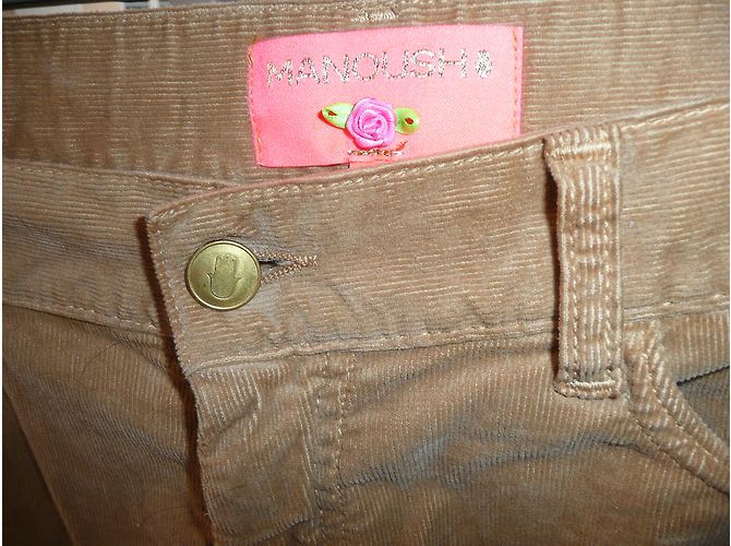 Manoush Boyfriend Samthose aus Samt Braun - Ansicht 3