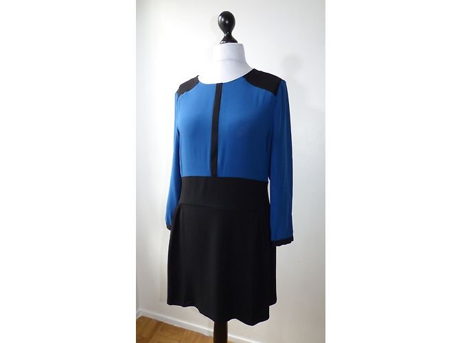 Abito in seta blu e nero Pablo De Gerard Darel - vista 10