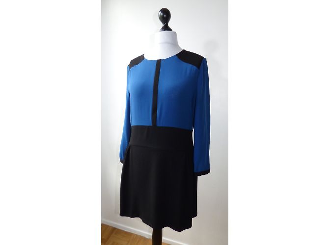 Abito in seta blu e nero Pablo De Gerard Darel - vista 11