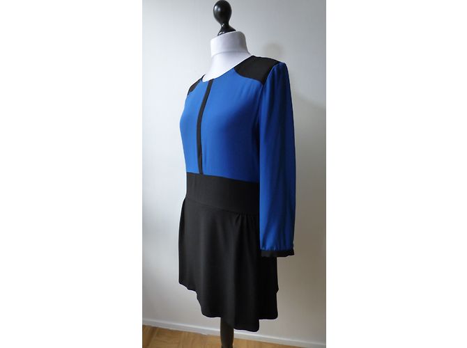 Abito in seta blu e nero Pablo De Gerard Darel - vista 12