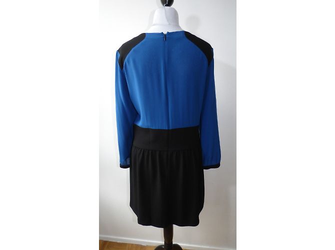 Abito in seta blu e nero Pablo De Gerard Darel - vista 13