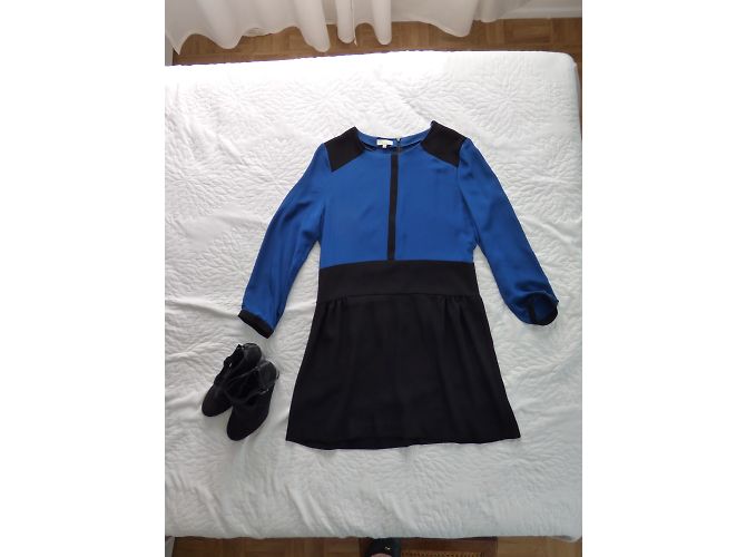 Abito in seta blu e nero Pablo De Gerard Darel - vista 8