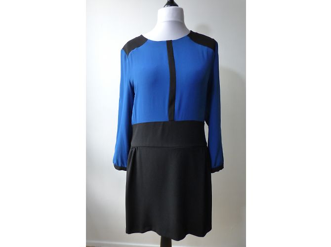 Abito in seta blu e nero Pablo De Gerard Darel - vista 9
