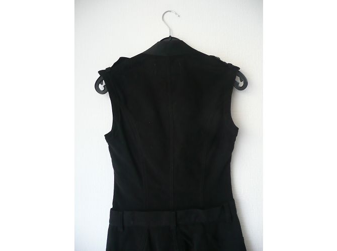Vestido Alexander McQueen de algodón negro efecto terciopelo - vista 6