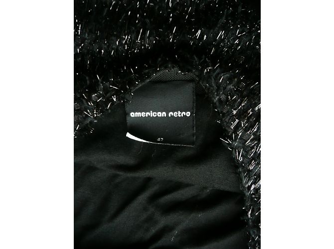 Abito corto in seta nera American Retro Nero - vista 10