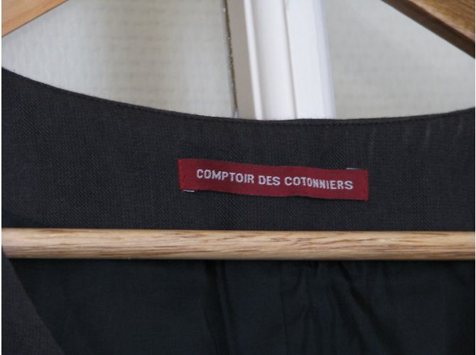 Vestido gris de algodón Comptoir Des Cotonniers Talla 44 - vista 3
