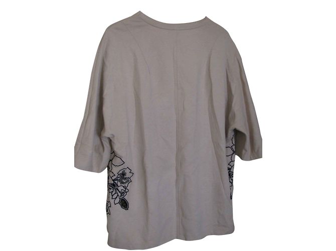 Top bordado de algodão Carven cor ecru L Fora de branco - vista 2