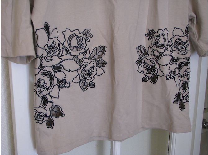 Top bordado de algodão Carven cor ecru L Fora de branco - vista 4