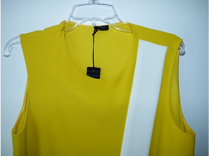 Abito Joseph Bicolore Giallo e Bianco in Crepe - vista 4