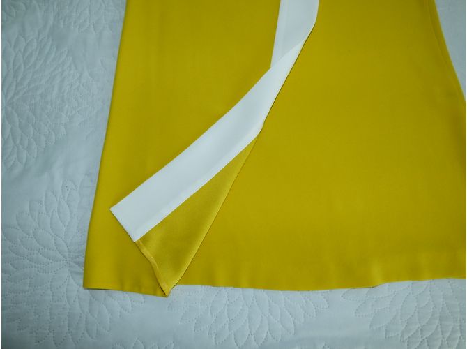 Abito Joseph Bicolore Giallo e Bianco in Crepe - vista 6