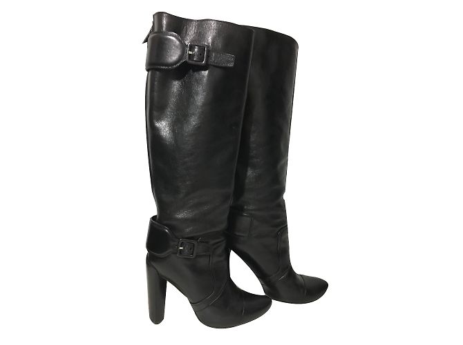 Louis Vuitton Black Leather Boots Size 38.5 - view 2