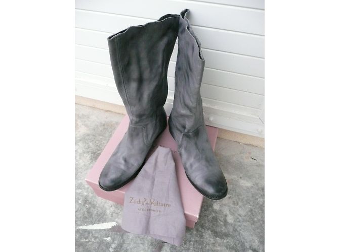 Zadig & Voltaire Lederstiefel Grau 41 - Ansicht 4