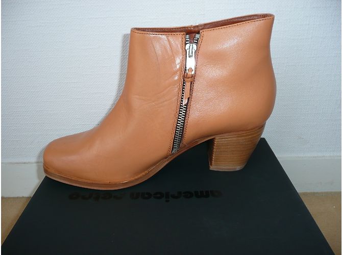 American Retro Leder Stiefeletten Caramel Größe 41 Karamell - Ansicht 4