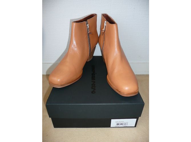 American Retro Leder Stiefeletten Caramel Größe 41 Karamell - Ansicht 5