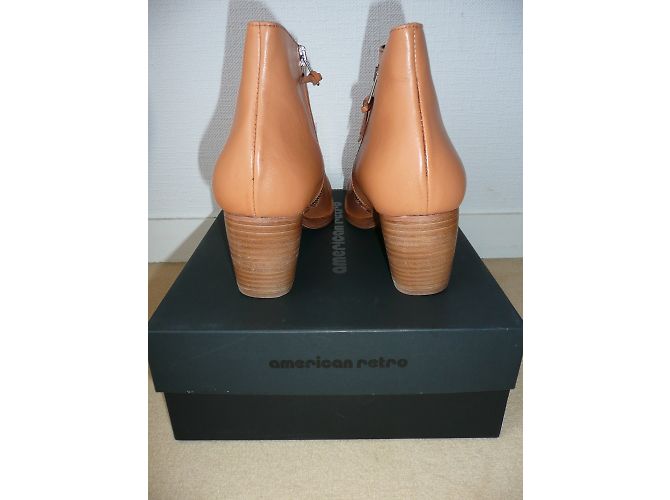 American Retro Leder Stiefeletten Caramel Größe 41 Karamell - Ansicht 7