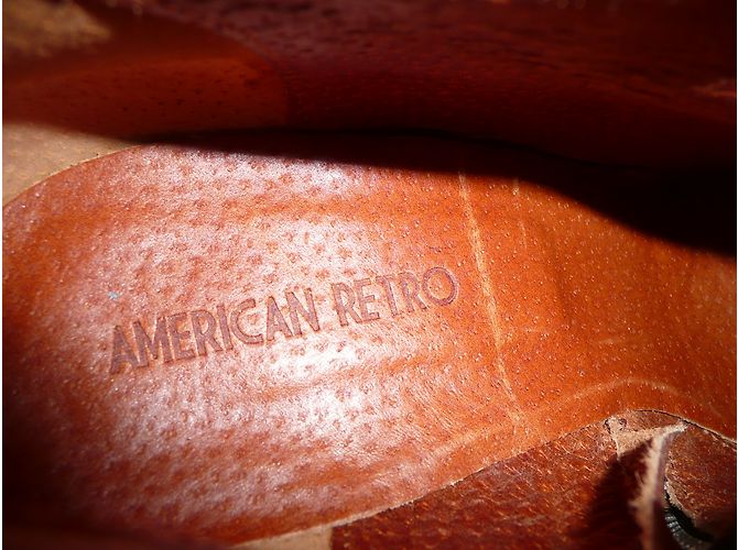 American Retro Leder Stiefeletten Caramel Größe 41 Karamell - Ansicht 9