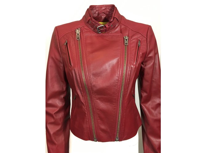 Catherine Malandrino Chaqueta de cuero Roja - vista 3