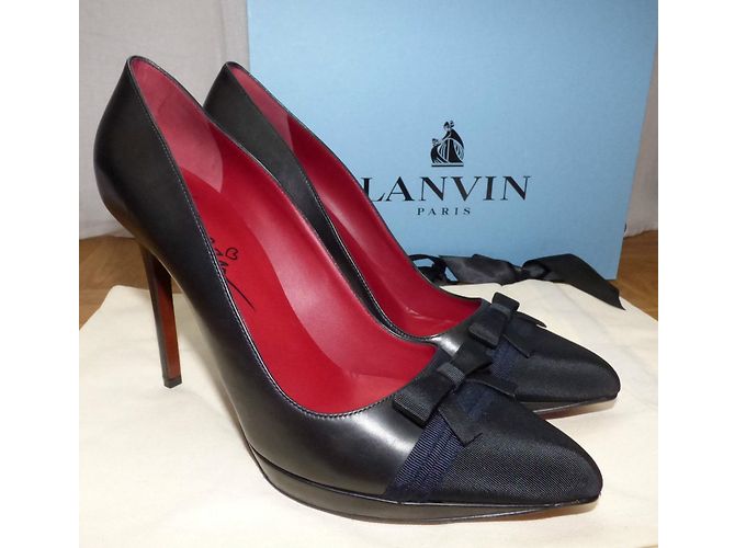 Lanvin Leder Pumps in Schwarz mit Schleife Größe 41 - Ansicht 7