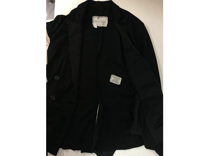Giacca Greg Lauren Patchwork DB Tux Nera in Lino Nero - vista 13
