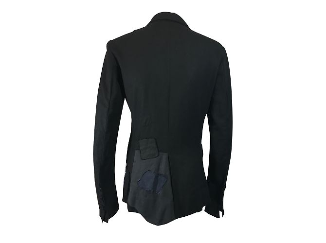Giacca Greg Lauren Patchwork DB Tux Nera in Lino Nero - vista 2
