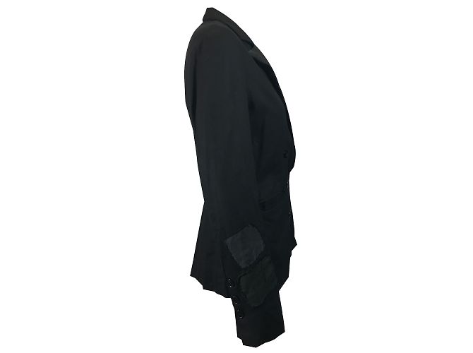 Giacca Greg Lauren Patchwork DB Tux Nera in Lino Nero - vista 3