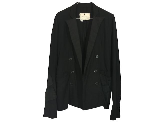 Giacca Greg Lauren Patchwork DB Tux Nera in Lino Nero - vista 4