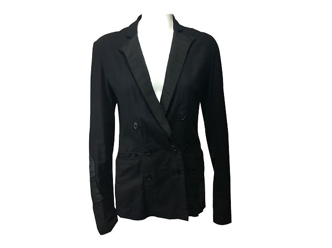 Giacca Greg Lauren Patchwork DB Tux Nera in Lino Nero - vista 5