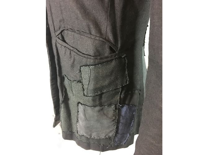 Giacca Greg Lauren Patchwork DB Tux Nera in Lino Nero - vista 6